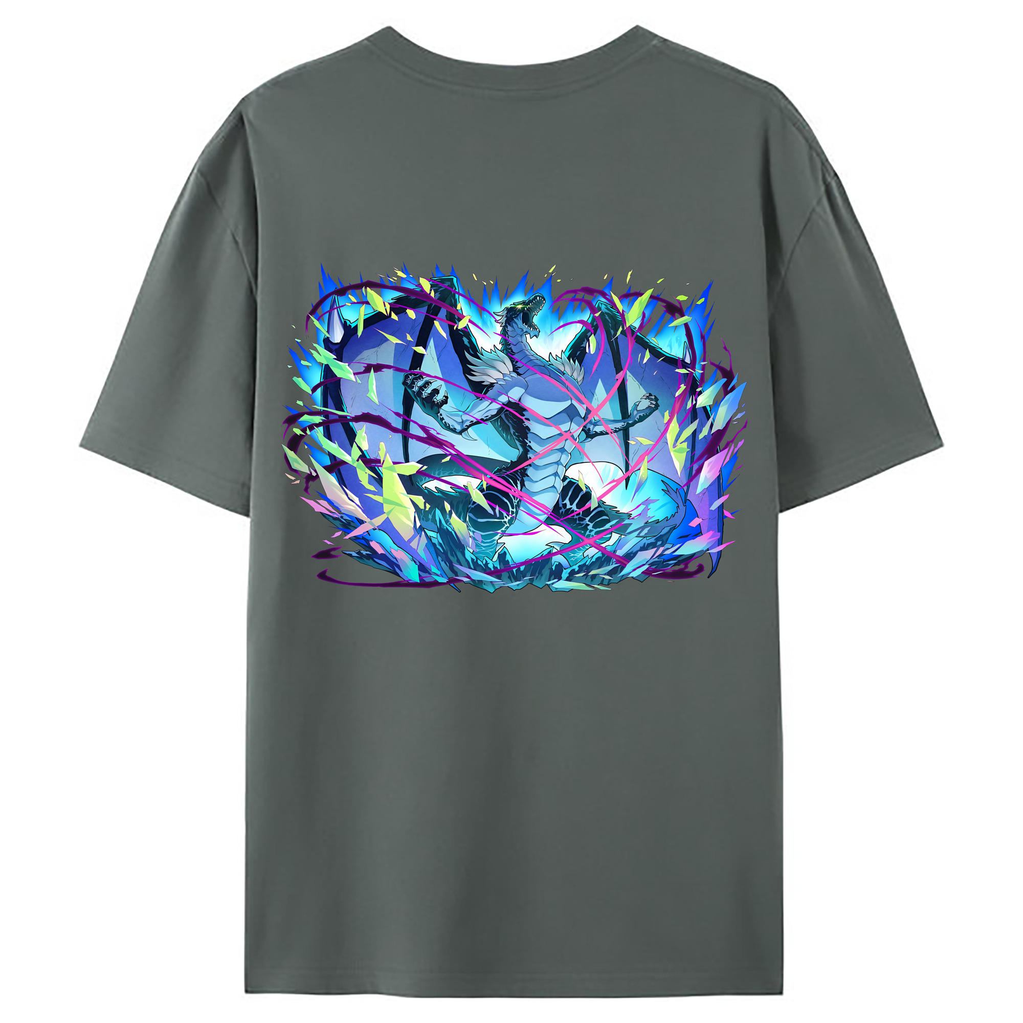 （画像用） 転スラ Regarding Reincarnated to Slime 綿100％ メンズ半袖Tシャツ（バックプリント） 通気性